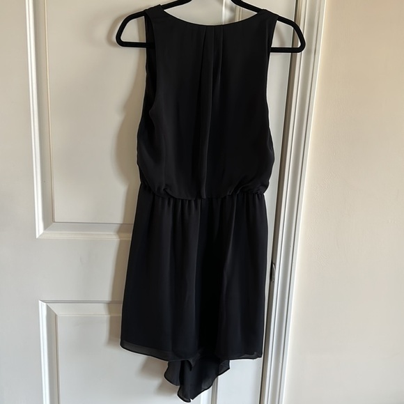 Joie Draped Mini Dress Cowl Neckline Sleeveless Asymmetric Hemline Silk Black XS - Picture 5 of 12